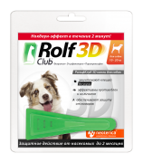 РОЛЬФ 3D капли для собак (10-20 кг) от блох, клещей и комаров