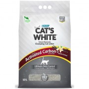 КЭТС ВАЙТ CAT’S WHITE Activated Carbon Vanilla Наполнитель для кошачьего туалета комкующийся с ароматом ванили