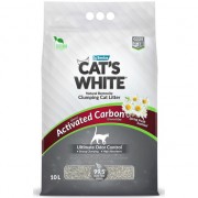 КЭТС ВАЙТ CAT’S WHITE Activated Carbon Spring Fresh Наполнитель для кошачьего туалета комкующийся с ароматом свежести