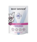 БЕСТ ДИННЕР BEST DINNER Exclusive Vet Profi Urinary пауч для взрослых кошек для профилактики МКБ, кусочки в соусе Телятина/ 85 гр