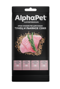 АЛЬФАПЕТ Superpremium Крем-лакомство для кошек с тунцом и льняным семенем 4шт*12г
