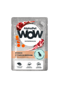 АЛЬФАПЕТ WOW пауч для собак с чувствительным пищеварением Ягненок и тушеная морковь нежные ломтики в соусе 85г