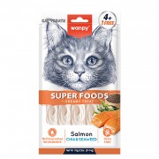 ВАНПИ WANPY Лакомство для кошек Нежное пюре из лосося с семенами чиа и водорослями 5шт 70г