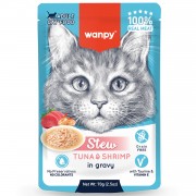 ВАНПИ WANPY пауч для кошек тунец и креветки в собственному соку 70г