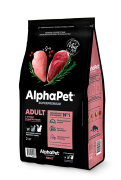 АЛЬФАПЕТ SUPERPREMIUM сухой корм для кошек и котов крупных пород с уткой и цыпленком