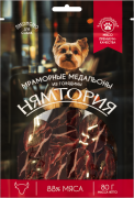 НЯМТОРИЯ Лакомство для Собак Мраморные медальоны из говядины 80г