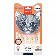 ВАНПИ WANPY Лакомство для котят «нежное пюре» из лосося  5шт 70г