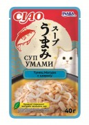 ИНАБА INABA CIAO Умами Пауч суп для кошек тунец Магуро с ширасу 40г