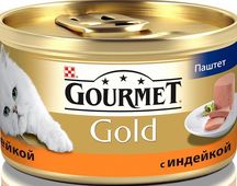 ГУРМЕТ GOLD консервы для кошек Индейка паштет 85 гр