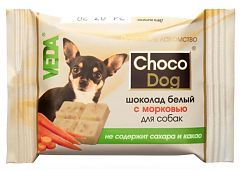 ВЕДА CHOCO DOG Лакомство для собак Шоколад белый с морковью 15 гр
