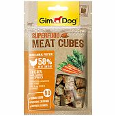 ДЖИМ ДОГ GimDog Дополнительный корм (лакомство) для собак Мясные кубики из курицы с морковью и шпинатом