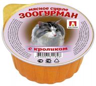 ЗООГУРМАН Мясное суфле консервы для кошек с Кроликом