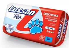 ЛЮКСАН LUXSAN Pets Подгузники для животных Small  3-6 кг - 16 шт