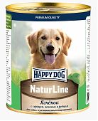 ХЭППИ ДОГ NaturLine консервы для собак с Ягнёнком, печенью, сердцем и рубцом НОВИНКА