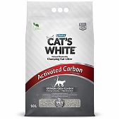 КЭТС ВАЙТ CAT’S WHITE ACTIVATED CARBON Наполнитель для кошачьего туалета комкующийся с Активированным углем