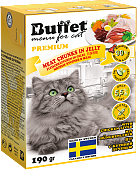 БАФФЕТ (BUFFET) консервы для кошек кусочки куриной печени в желе