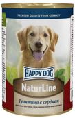 ХЭППИ ДОГ NaturLine консервы для собак Телятина с сердцем