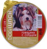 ДОГ ЛАНЧ консервы для собак Крем-суфле Говядина с сердцем БАН. 125 гр