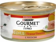 ГУРМЕТ GOLD консервы для кошек Нежная начинка с лососем 85 гр