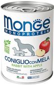 МОНЖ MONOPROTEIN DOG консервы CONIGLIO con MELA для взрослых собак Паштет из кролика с яблоками 400 гр 