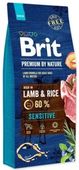 БРИТ Premium by Nature Sensitive Lamb & Rice для собак с чувствительным пищеварением 15кг