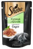 ШЕБА пауч 85 гр Pleasure для кошек Курица Кролик ломтики в соусе