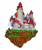 МАРЛИН Декорация "Замок на парящей скале" (на присоске) 12x4.5x17см (MJA-112)