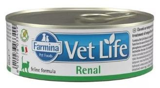 ФАРМИНА Vet Life Cat Renal консервы для взрослых кошек для поддержания функции почек при почечной недостаточности/ 85 гр