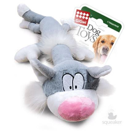 ГИГВИ GIGWI Игрушка для собак DOG TOYS Кот с большой с пищалкой, 63 см (арт.75227)