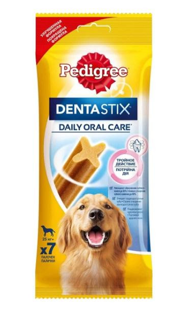 ПЕДИГРИ Dentastix Лакомство для чистки зубов для собак крупных пород более 25 кг 270 г