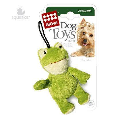 ГИГВИ GIGWI Игрушка для собак DOG TOYS Лягушка с пищалкой, 9 см (арт.75022)