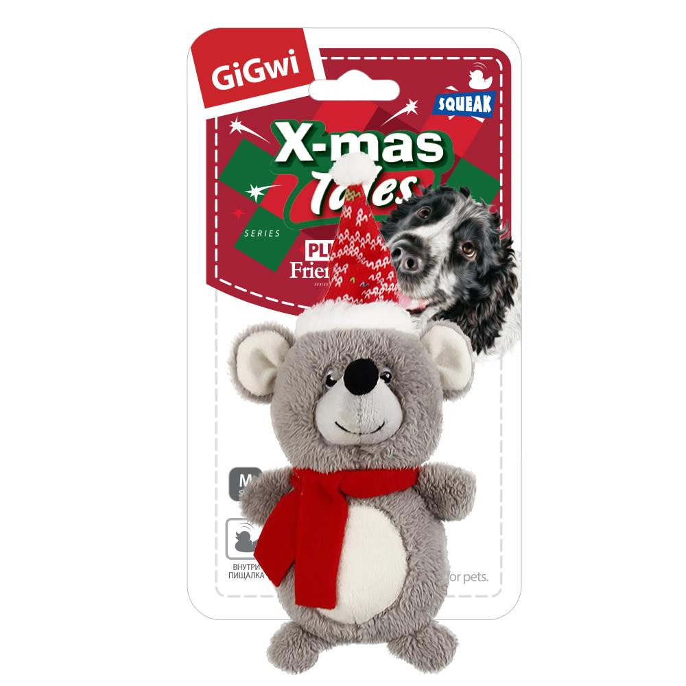 ГИГВИ GIGWI Игрушка для собак X-MAX TALES Мышка с пищалкой 18 см (арт.75504)