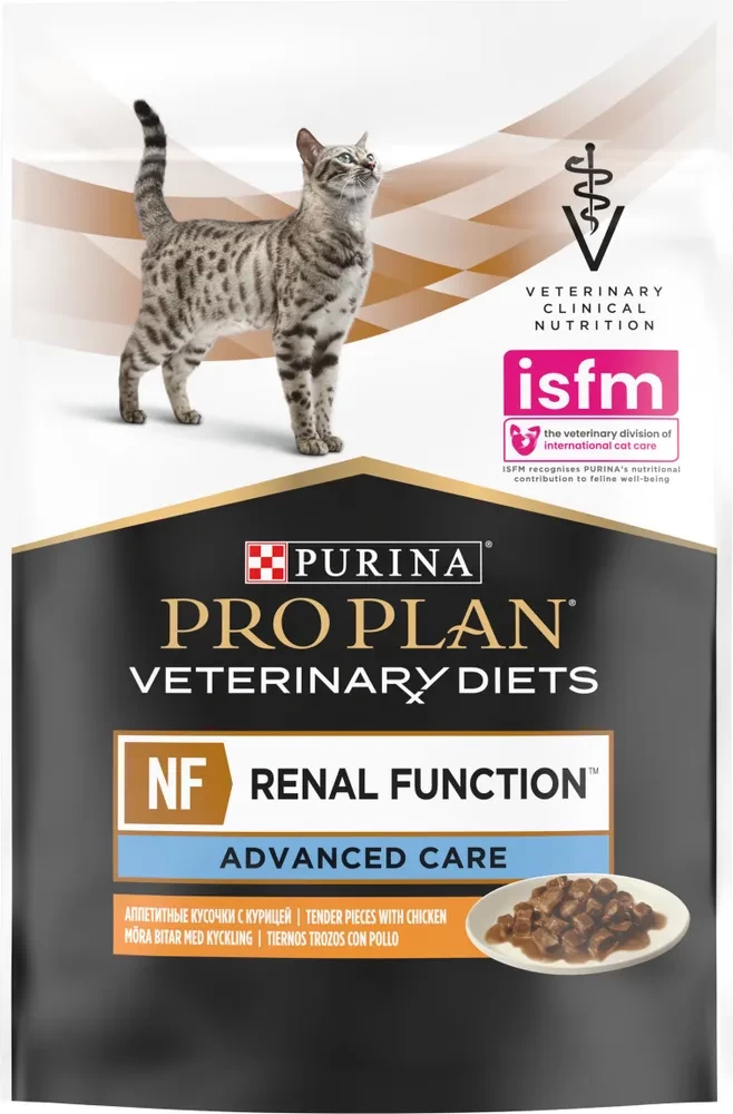 ПРО ПЛАН VETERINARY DIETS NF Renal Function Advanced Care пауч для кошек для поддержания функции почек на поздней стадии ХПН, с курицей/ 85 гр