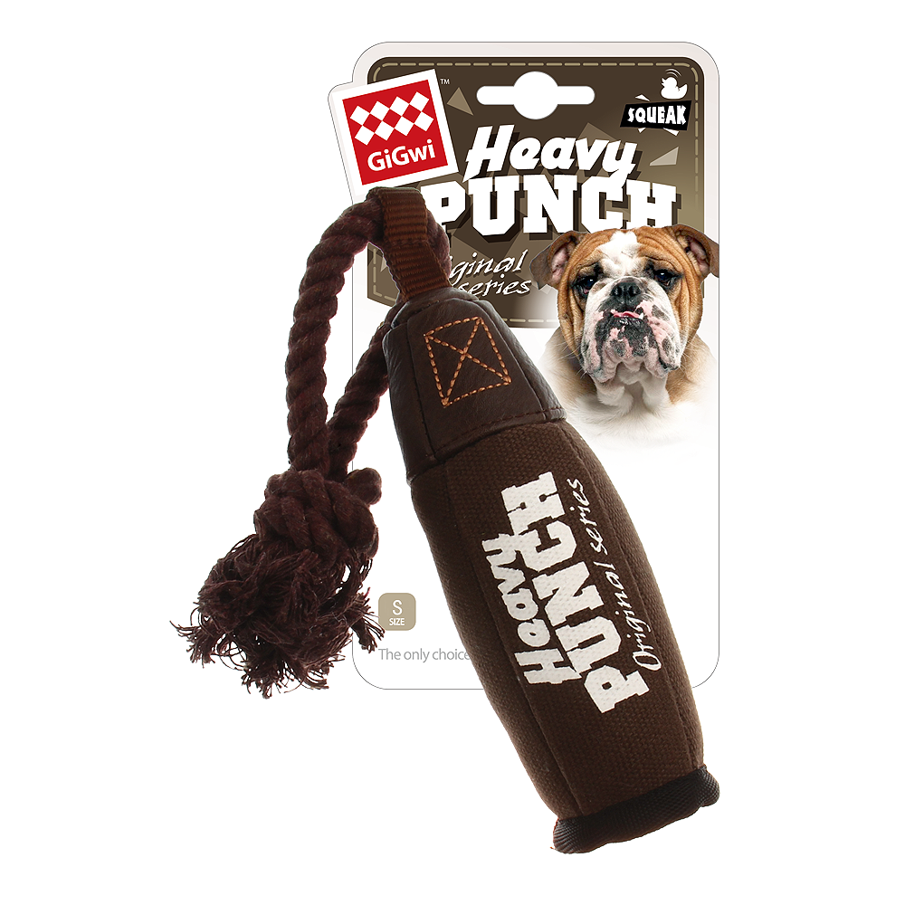 ГИГВИ GIGWI Игрушка для собак HEAVY PUNCH Боксерская груша с пищалкой 15 см (арт. 75437)