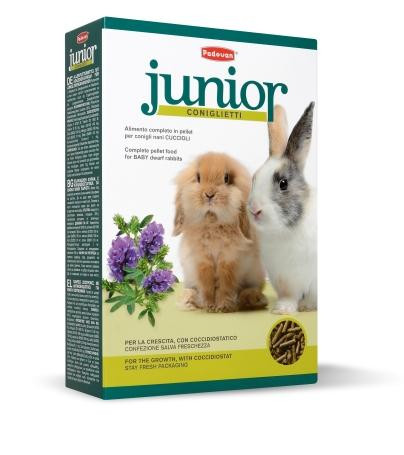 ПАДОВАН JUNIOR CONIGLIETTI Комплексный корм для молодняка кроликов и взрослых декоративных кроликов 850 гр