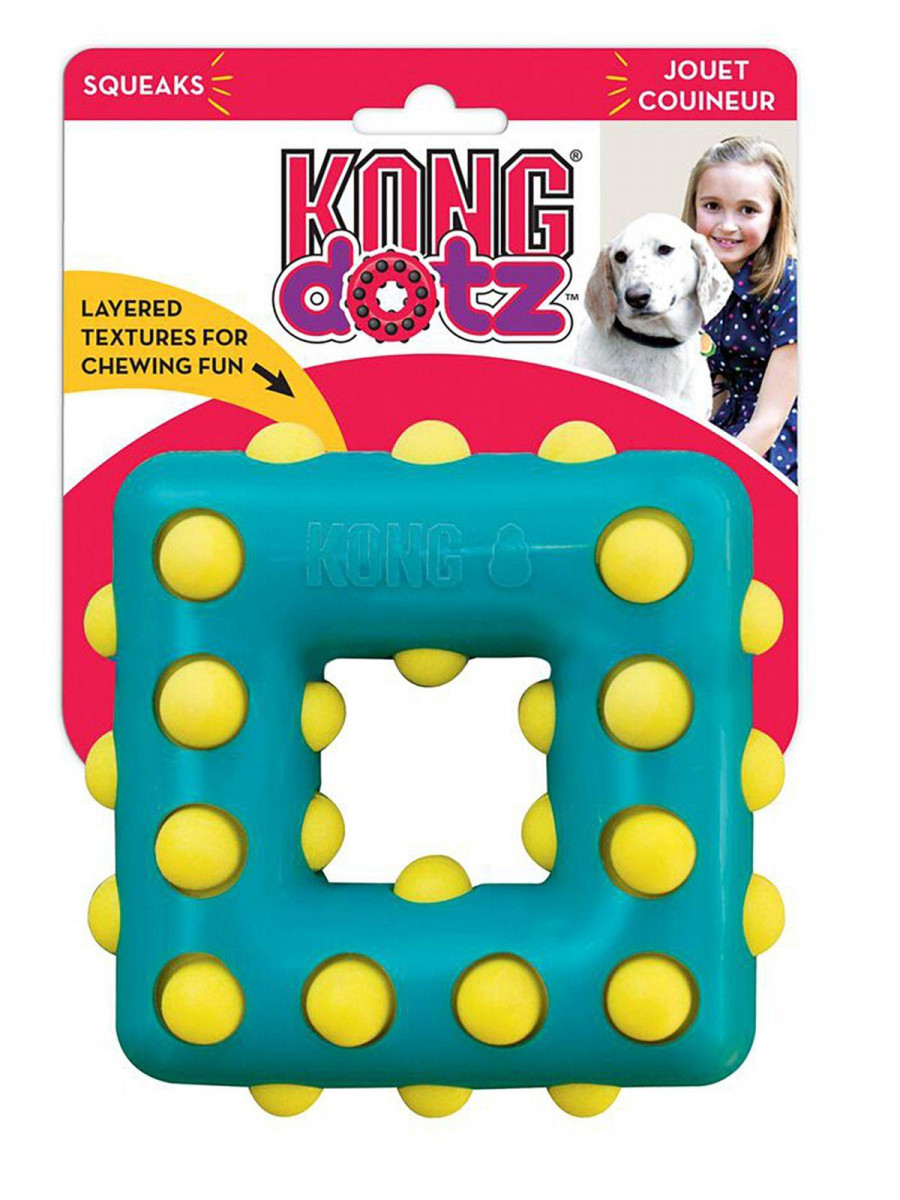 КОНГ KONG игрушка для собак Dotz квадрат большой 13 см