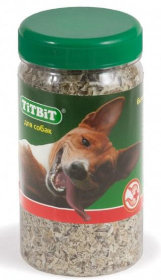 ТИТБИТ Лакомство для собак Рубец говяжий молотый (банка пластиковая 0,35 л)