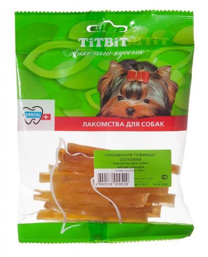 ТИТБИТ Лакомство для собак Сухожилия говяжьи - соломка (мягкая упаковка)