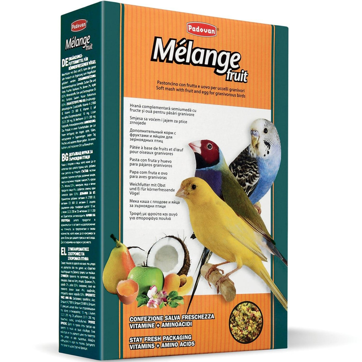 ПАДОВАН MELANGE FRUIT Дополнительный корм для зерноядных птиц с фруктами и яйцом