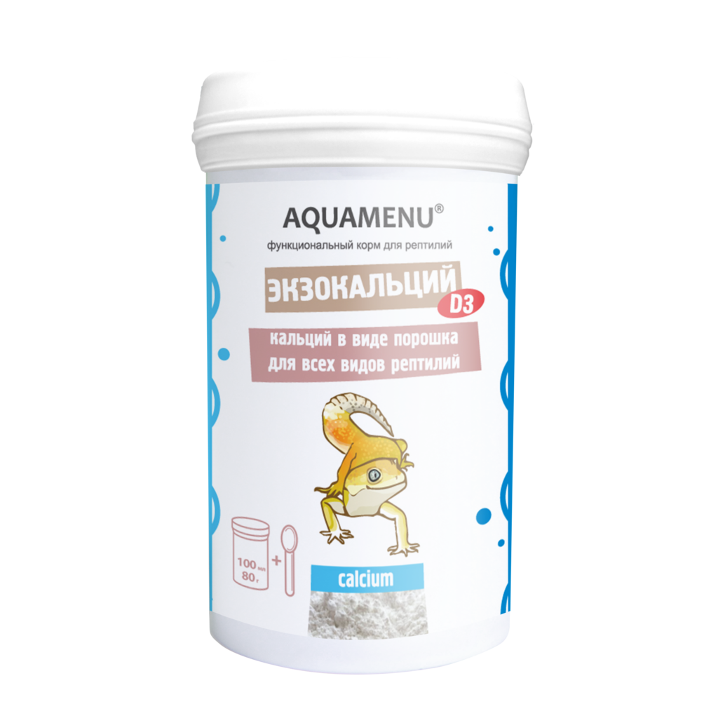 АКВАМЕНЮ AQUAMENU Экзокальций с витамином D3 Функциональный корм для всех видов рептилий