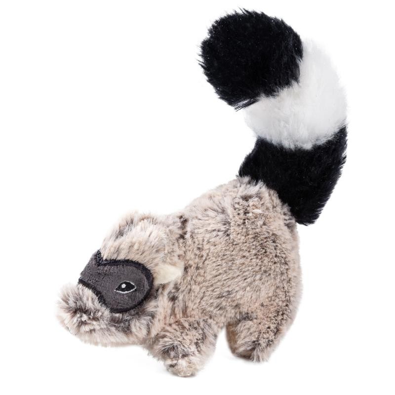 ГИГВИ GIGWI Игрушка для собак PLUSH FRIENDZ Енот с пищалкой (очень прочная), 16 см (арт.75307)