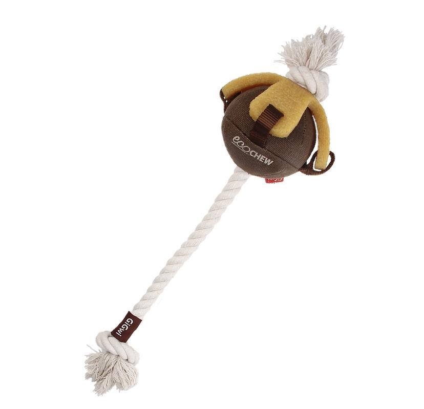 ГИГВИ GIGWI Игрушка для собак GUM GUM DOG Мяч на канате с эко-резиной 40 см (арт.75458)