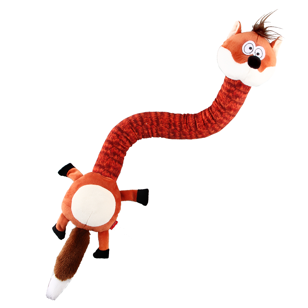 ГИГВИ GIGWI Игрушка для собак CRUNCHY NECK Лиса с пищалкой 40 см (арт.75414)