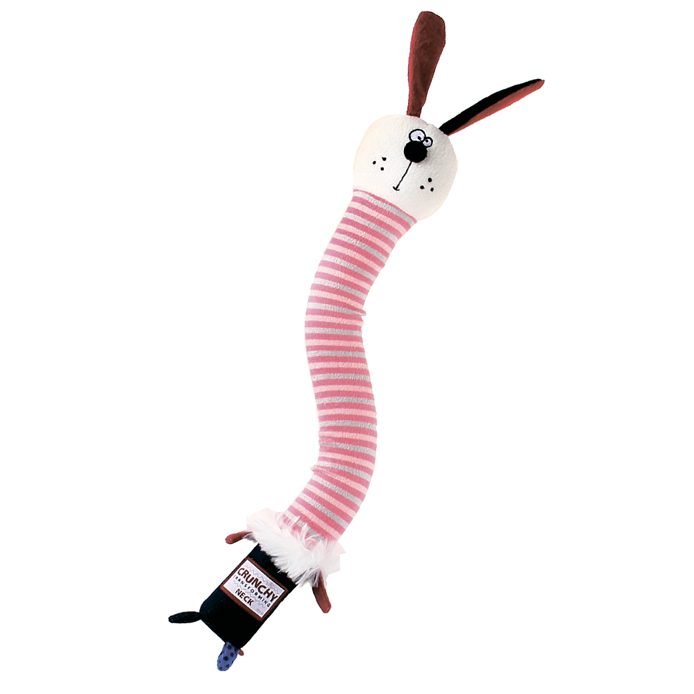ГИГВИ GIGWI Игрушка для собак CRUNCHY NECK Заяц с пищалкой 28 см (арт.75516)