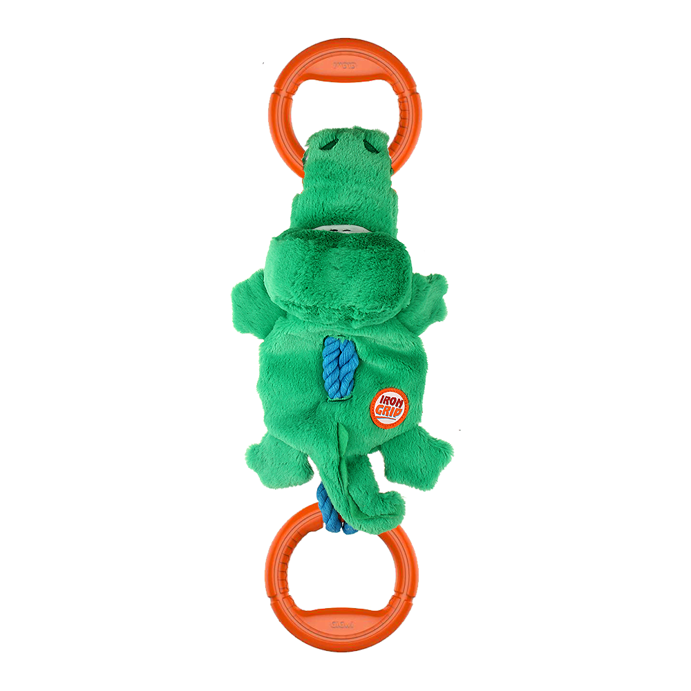 ГИГВИ GIGWI Игрушка для собак IRON GRIP Крокодил на веревке с пищалкой 51 см (арт.75461)