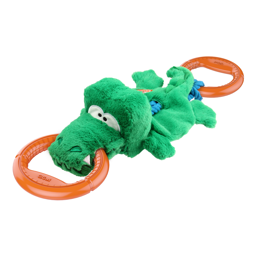 ГИГВИ GIGWI Игрушка для собак IRON GRIP Крокодил на веревке с пищалкой 51 см (арт.75461)