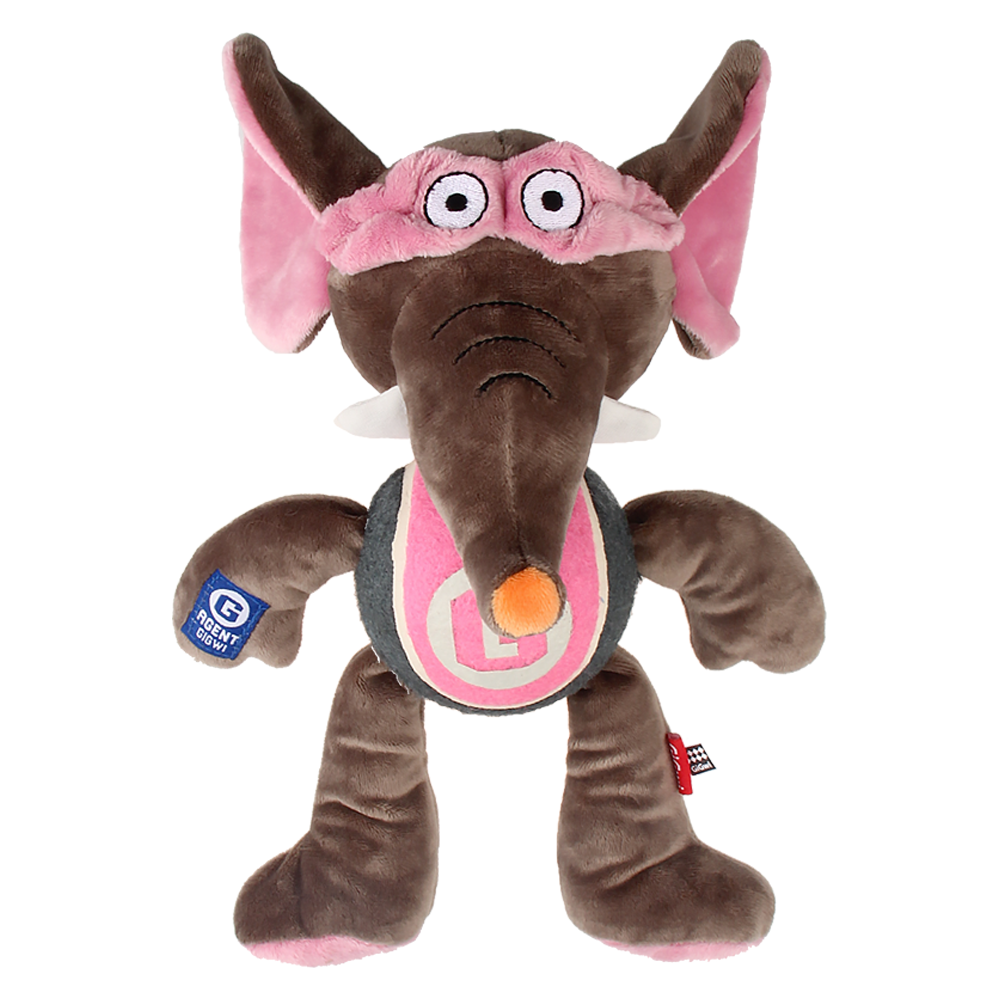 ГИГВИ GIGWI Игрушка для собак AGENT GIGWI Слон с пищалкой и теннисным мячом 28 см (арт.75477)