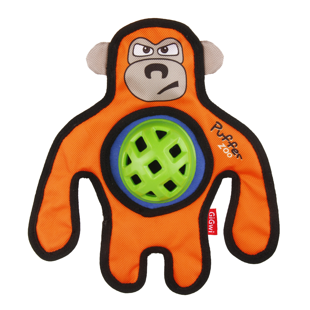 ГИГВИ GIGWI Игрушка для собак PUFFER ZOO Обезьяна с пищалкой (арт. 75534)