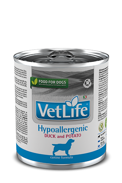 ФАРМИНА Vet Life Dog Hypoallergenic Duck & Potato консервы для взрослых собак с пищевой аллергией или пищевой непереносимостью Утка