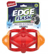 ГИГВИ GIGWI Игрушка для собак EDGE FLASH Регби мяч светящийся 15 см Красный/оранжевый (арт.75512)